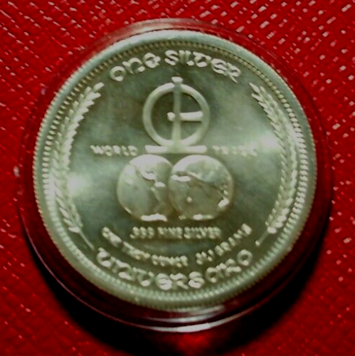 1972 Universaro World Trade Round-M & B Mining 1 Troy oz..999 Fine Silver - Picture 2 of 4