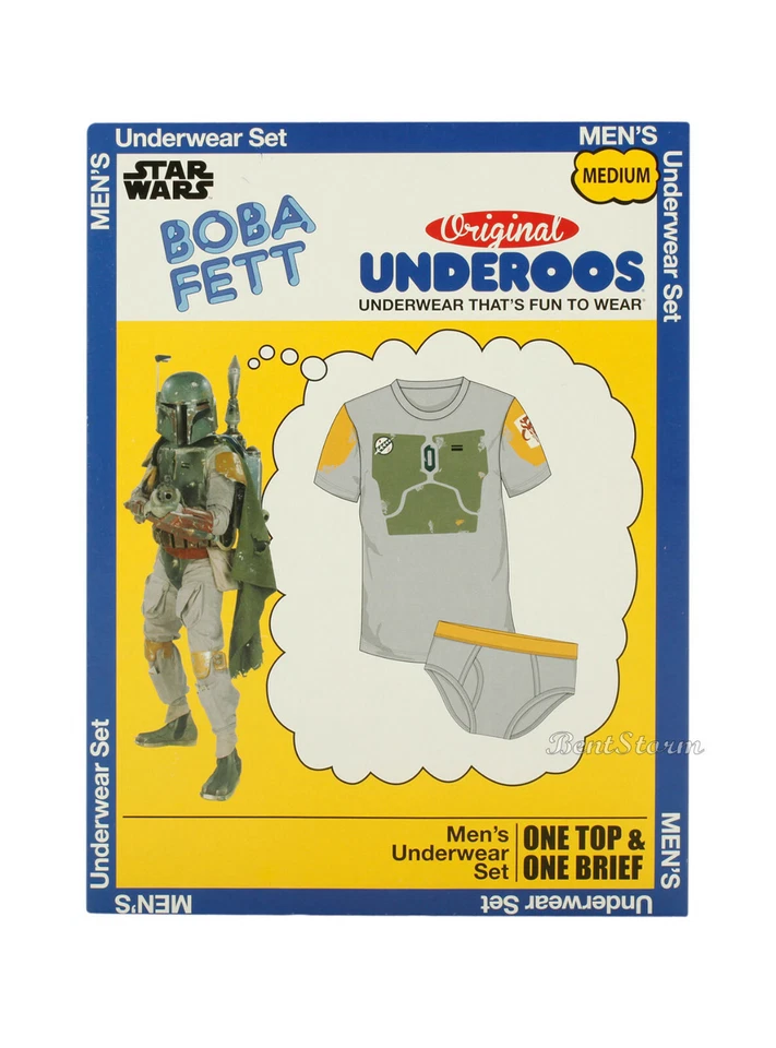 NEW Boba Fett Bounty Hunter Underoos Underwear Top Tee Shirt & Briefs ADULT S  - Image 2 of 4