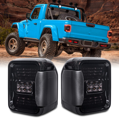 Pair Smok LED Tail Lights Turn Signal Brake Running For Jeep Gladiator JT 2019+