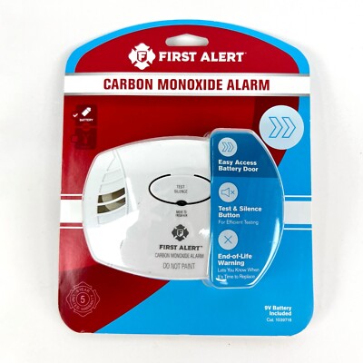 First Alert Carbon Monoxide Alarm Battery Powered (1039718) White