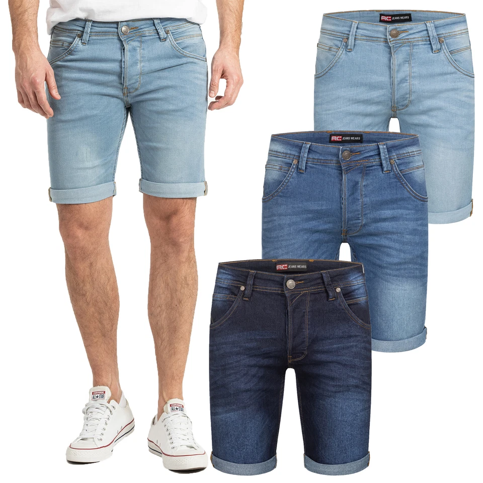 Shorts Herren Jeans Shorts Rock Creek Herren kurze Hose Bermuda Blau H-374 NEU - Bild 1 von 1