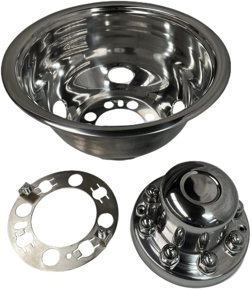 16'' Polished Stainless Steel Wheel Simulator Kit 1974-1998 Ford F350 Semi Truck