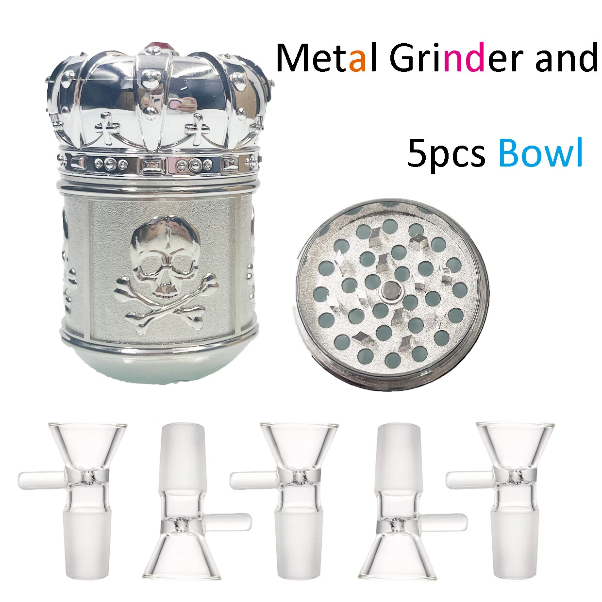 Metal Herbal Grinder 4 Layer Manual Hand Grinders Spice and 5PC Round Glass Bong
Opens in a new wind