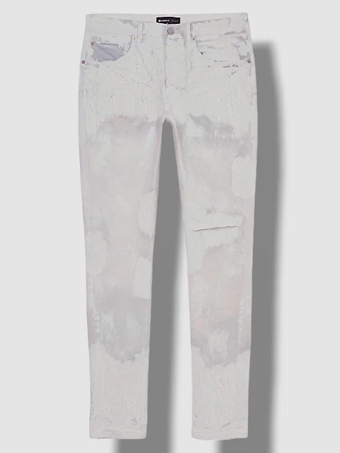 $346 Purple Brand Men's White Spray Dye Faded Crackle Skinny Jeans Pants  Size 31