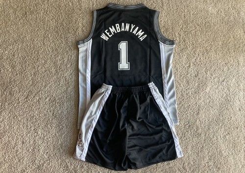 Youth Victor Wembanyama Jersey + Shorts Spurs Basketball - 2T thru Boys XL Wemby - Picture 2 of 2