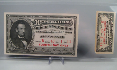 Vintage 1908 Republikaner National Convention (Taft) 4th Tag Alternative June10,