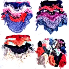  Vintage LOT 24 triangle SCARFS, Shawl, Mixed Colors Designs Size and Materials