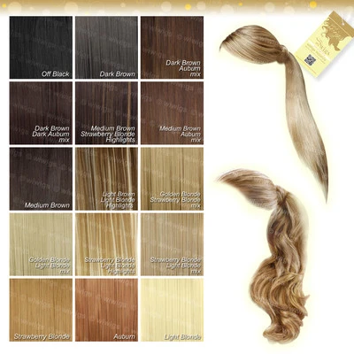 Wiwigs Blonde Brown Red Black Curly or Straight Wrap Around Clip In Ponytail
