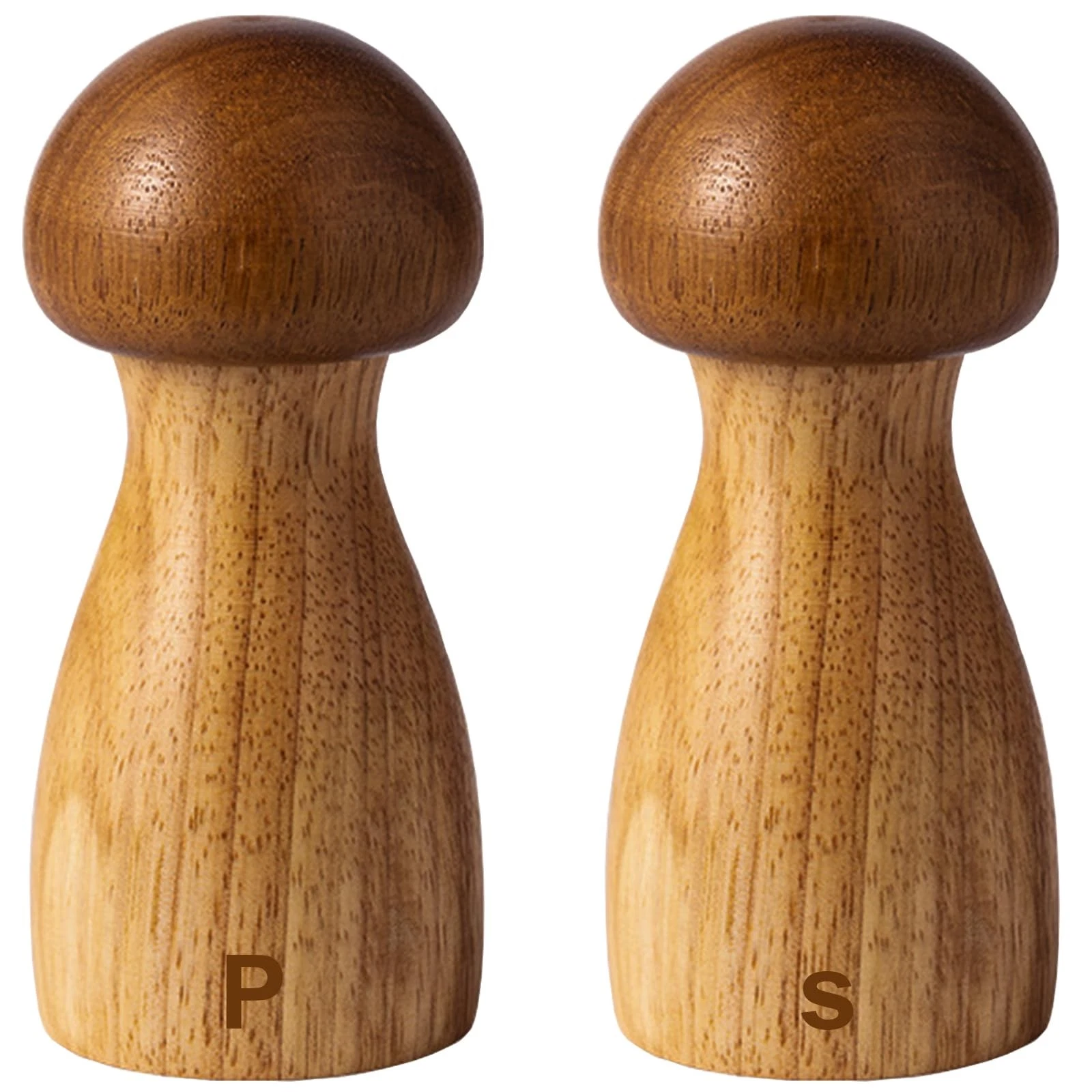 Wooden Salt and Pepper Grinder Set 2 Pack, Manual Mill NO, Wood color