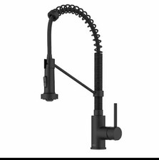 Kraus High Arc Pull-Out Single-Hole Matt Black Kitchen Faucet Modern Lever