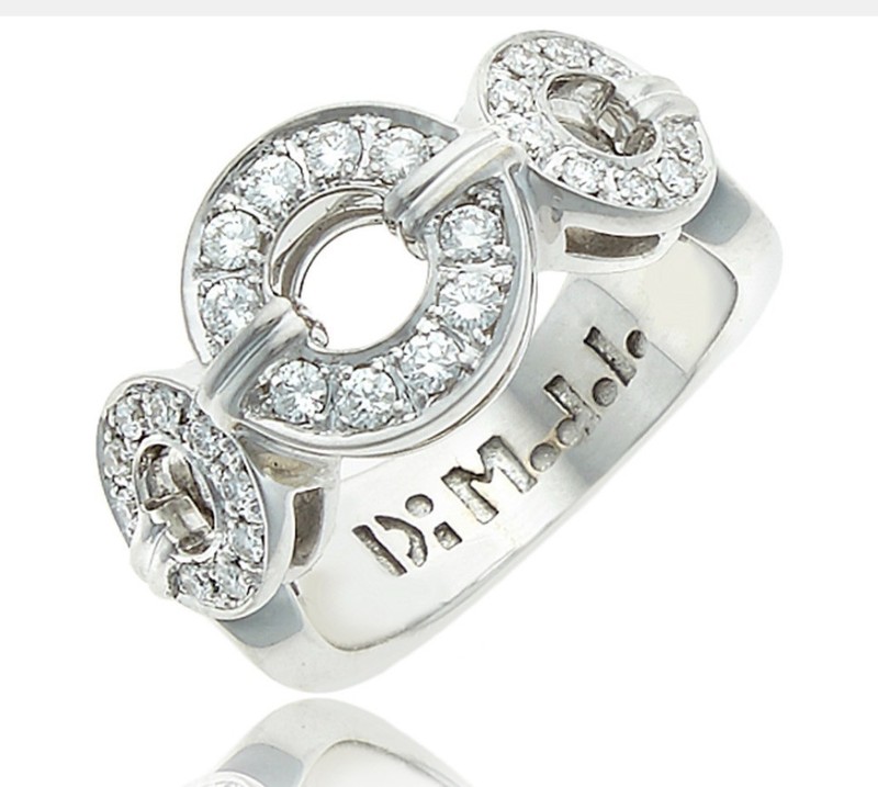 Di Modolo 11mm 18 Karat White Gold Tempia Donut Diamond Band 750 Size 7.5  13Gr