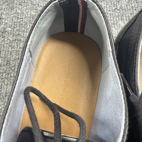 ✅ Tommy Hilfiger Women’s 9M IVAH Wingtip Oxford Sneakers Black Leather - Picture 14 of 16