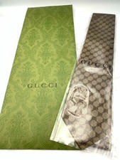 Gucci Necktie Tie 100 Silk Brown All-over GG Pattern 3.2 inches From Japan