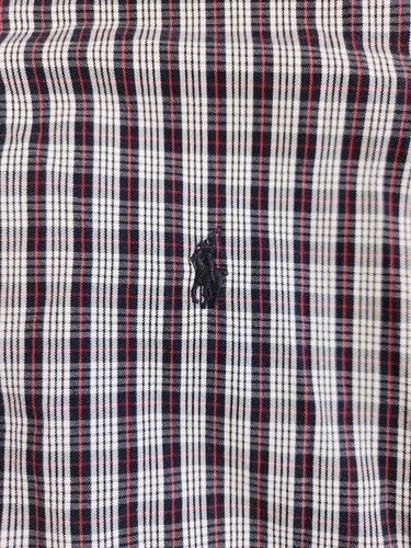 Camisa Ralph Lauren Blake a Cuadros con Botones para Hombres XL Negra Roja Manga Larga Algodón - Imagen 6 de 15