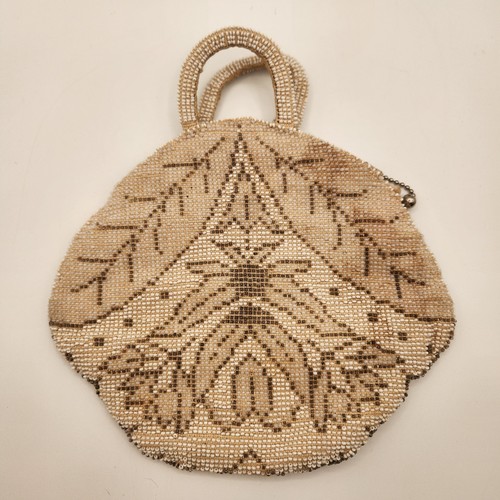 Pochette vintage con perline e cerniera e cinghie a mano made in Cecoslovacchia - Foto 1 di 11