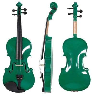 4/4 Acoustic Fit for Adults Handmade Pure Sound Violin With Case Bow Rosin Green