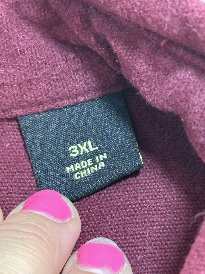 RedHead Shirt Mens 3XL Burgundy Heavyweight Brushed Cotton Chamois Double Pocket - Image 3 of 4