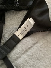 Vintage Christian Dior 80 s Black Lace Garter Belt Size Large 4607 NWOT