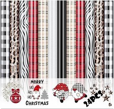 24pcs Heat Transfer Vinyl 12" x 10" Sheets T-Shirt HTV Bundle for Cricut