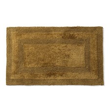 100 Cotton Bath Mat Soft Plush Reversible Bathroom Rug Absorbent Gold 20x32