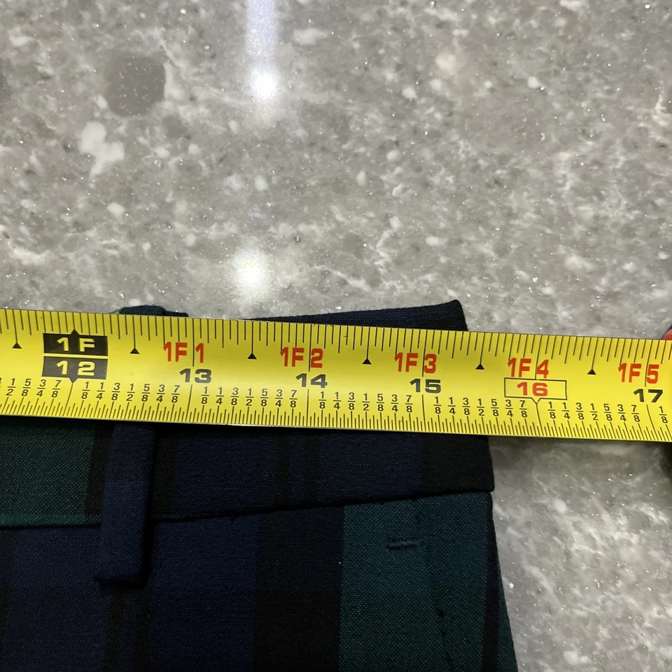 J.Crew Dress Pants Womens 6 Black Watch Plaid Ruby Stretch Tartan - Image 4 of 4