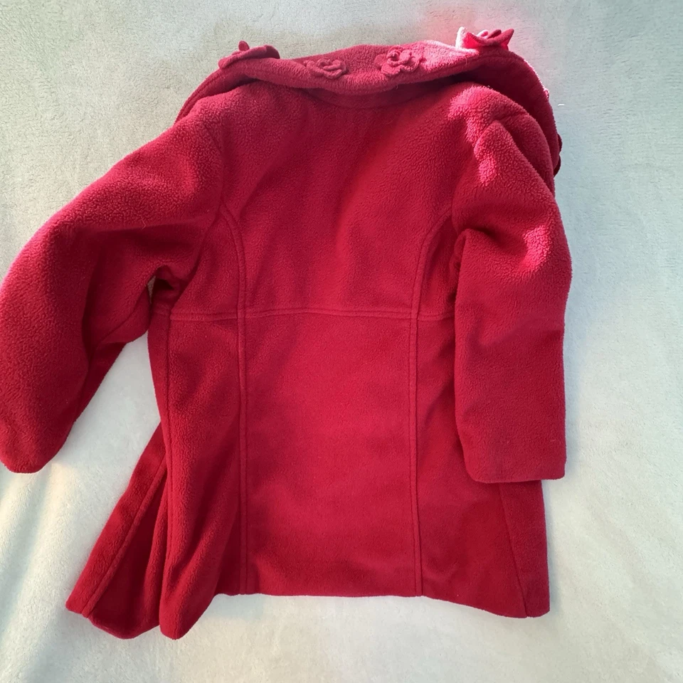 Abrigo forrado de manga larga polar rojo The Children's Place talla 3T chaqueta de vacaciones grls Foto 3 de 3