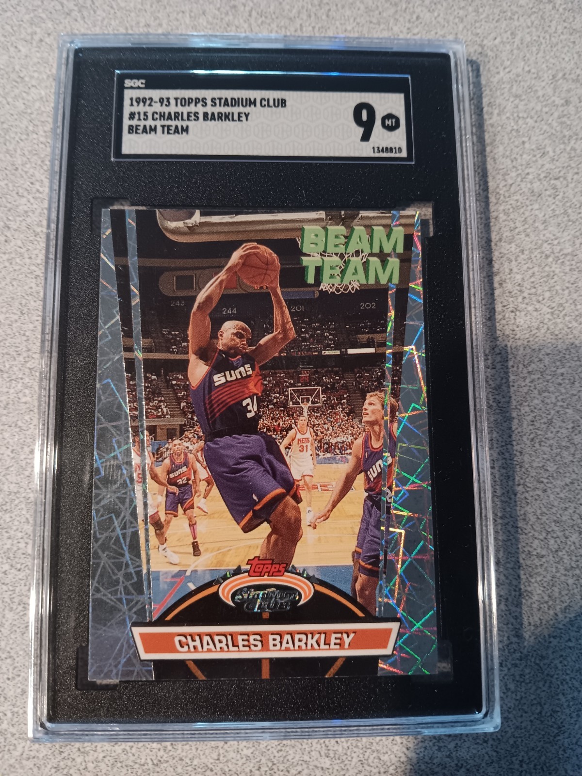 1992 Topps Stadium Club BEAM TEAM Charles Barkley SGC 9