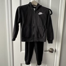 Boys Nike Sweat Suit Set - Size 7 - Black - Full Zipper