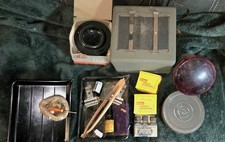 Vintage Darkroom Photo Developing Supply Lot with Tanks Reels Light Box