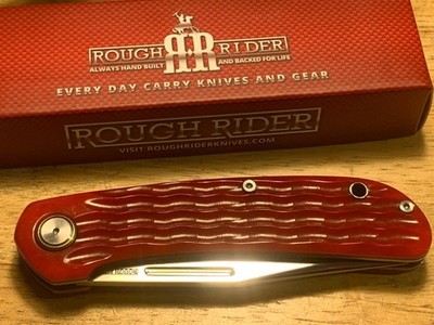 Rough Rider Red Sea Jig Bone D2 Tool Steel Slip Joint 4 1/2'' Pocket Knife RR2726