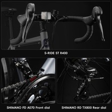 ROCKBROS 700C Road Bike Shimano 2x8 Speeds Aluminum Frame Hydraulic Disc Brakes 12