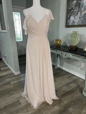 Azazie Blushing Pink Chiffon Sleeveless Bridesmaid Formal Gown Regular Size A14