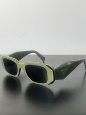 PRADA Women's Geometric Green Frame Black Lens Designer Sunglasses
