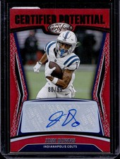 2024 Panini Certified Josh Downs Certified Potential Signatures Mirror Red #/99