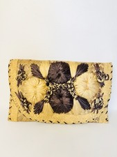 Vintage Handwoven Straw Clutch Purse Boho Woven Clutch