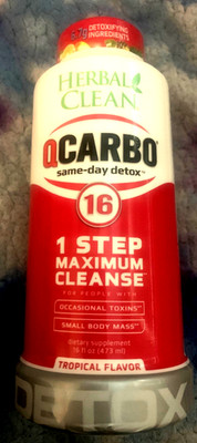 Herbal Clean QCarbo16 Maximum Cleanse Tropical Flavor Herbal Supplement 16 fl oz