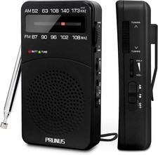PRUNUS J-166 Portable Radio AM FM, Battery Operated Radio