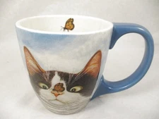 1994 Lang Tuxedo Cat Hugo Hege Butterfly Mug Artist Lowell Herrero Coffee Mug Bl