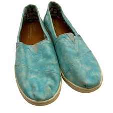 TOMS Alpargata Flats Youth Sz 5 Turquoise Blue Slip on Loafers