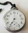 Antique Waltham 17J Pocketwatch Train Locomotive