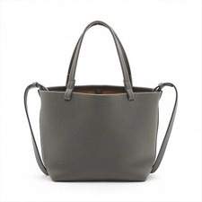 The Row park tote Small Leather 2 Way Handbag Gray