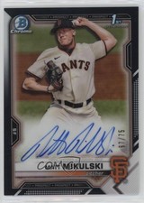 2021 Bowman Draft Chrome Pick Black Refractor 67/75 Matt Mikulski Auto 0e3u