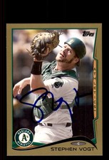 Signed Baseball Card Auto Stephen Vogt 2014 Topps Update #US-40 A's Gold