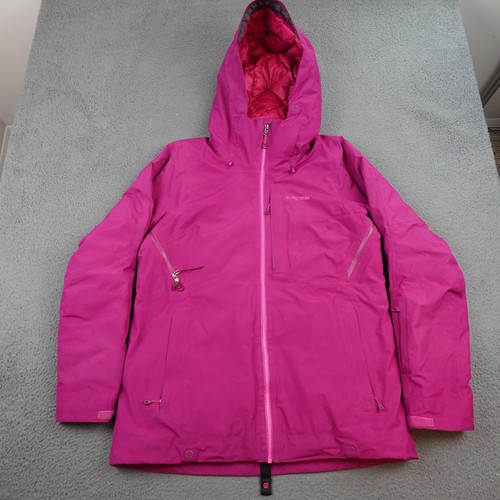 Patagonia Primo Daunenjacke Damen Large rosa Kapuze isoliert RECCO Ski Schnee