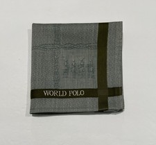 MEN HANDKERCHIEF VINTAGE WORLD POLO ART GREEN CLASSIC COTTON POCKET SQUARE 18  