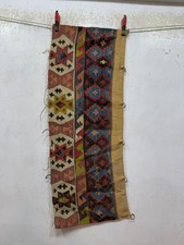 Antique Rare Collectible Hand Woven Turkey Anatolian Kilim Fragment 84x32 Cm