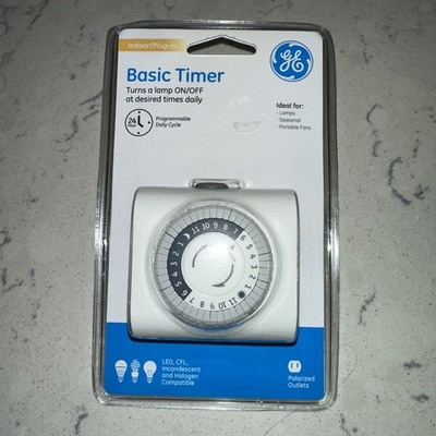 GE Indoor Basic Timer 24 Hour Plug In Programmable Dial White #15119