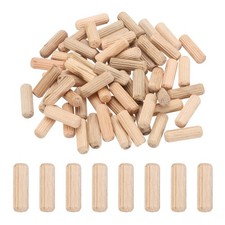 95 Pcs Wood Dowel Pins 5/16" x 1" Fluted Wooden Dowels Hardwood Pegs