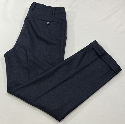 GERMANO Vitale Barberis Canonico Woollen Flannel Pants Slacks Size 52 Fit: 36x32