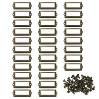 83X32,5Mm Metall-Etikettenhalter, 30 StüCk FüR Bronze Mit Schrauben